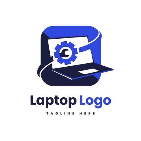 Premium Vector Creative Flat Design Laptop Logo Template