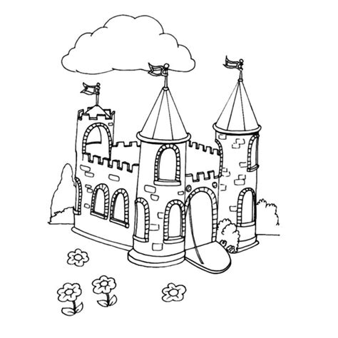 Leuk voor kids kleurplaat Een kasteel. De ophaalburg is open. Lego