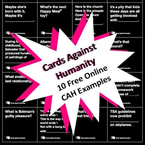 Cards Against Humanity Card Game Examples Hubpages