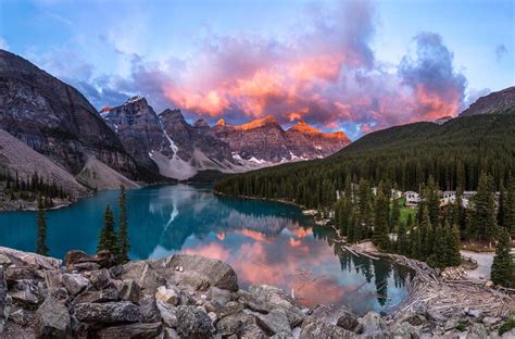 Blazepress Sunrise In Moraine Lake Banff National Park Canada