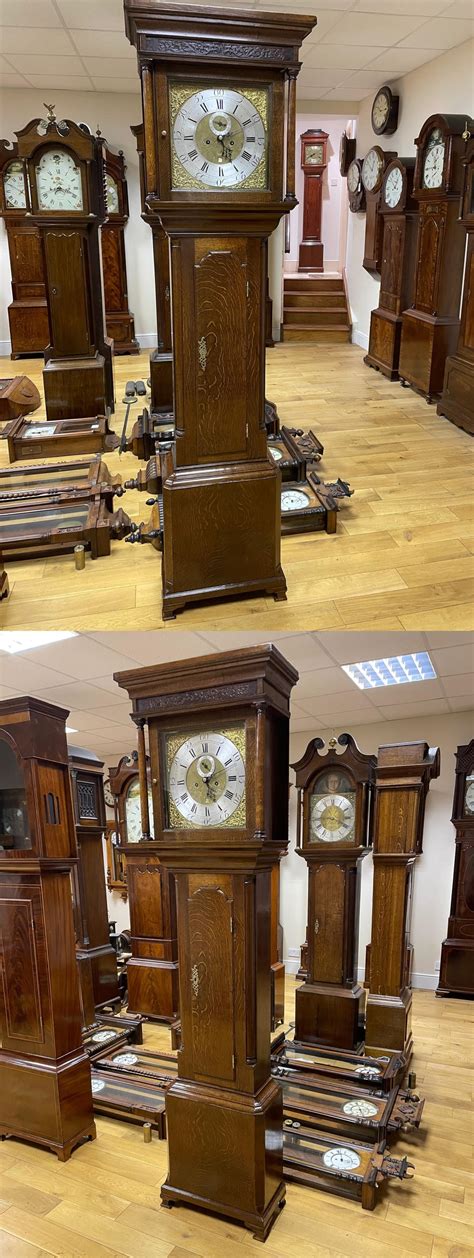 Antiques Atlas Antique Oak Cased 8 Day Brass Dial Longcase Clock