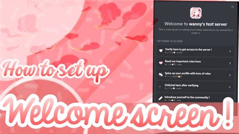 How To Set Up A Welcome Screen Discord Mswannyy Youtube