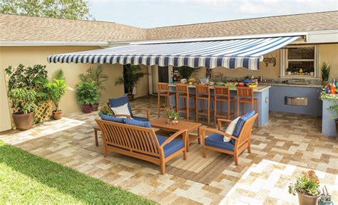 Sunsetter Motorized Xl Woven Acrylic Retractable Soffit Patio Awning