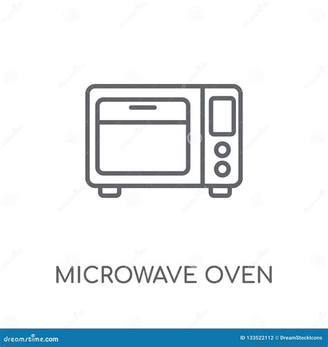 Microwave Oven Linear Icon Modern Outline Microwave Oven Logo C Stock