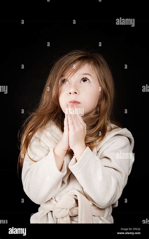 Praying Little Girl Stock Photo Alamy
