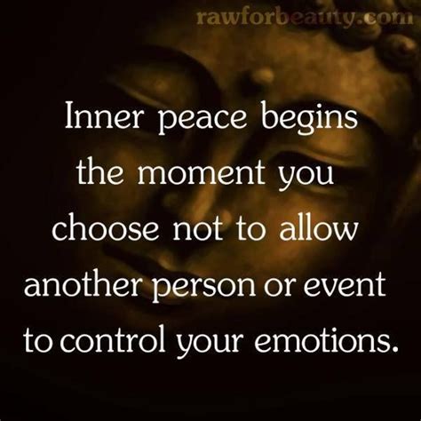 Inner Peace Begins The Moment You Choose Not To Allow Another Person To