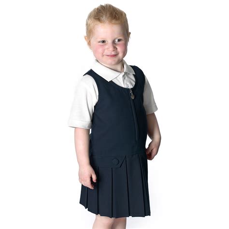 New Only Uniform School Girls Zip Front Box Pleat Kids Pinafore Summer