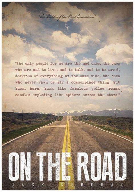 On The Road Jack Kerouac Quote Poster The Beat By Redpostbox Beat