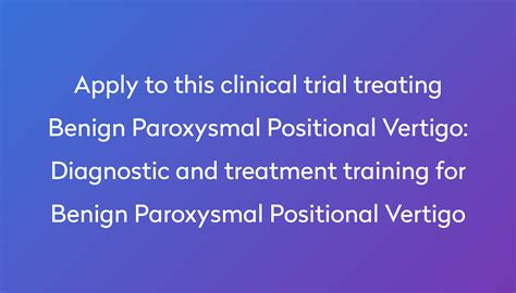 Diagnostic And Treatment Training For Benign Paroxysmal Positional