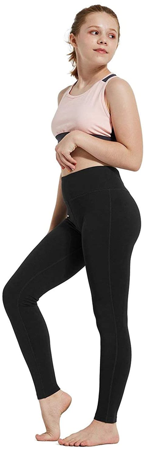 Baleaf Youth Girls Athletic Dance Leggings Compression Pants Running