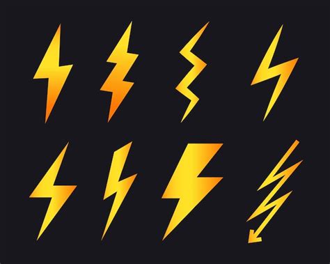 Conjunto De Iconos De Vector Lightning Símbolo Plano Simple Rayo Rayo