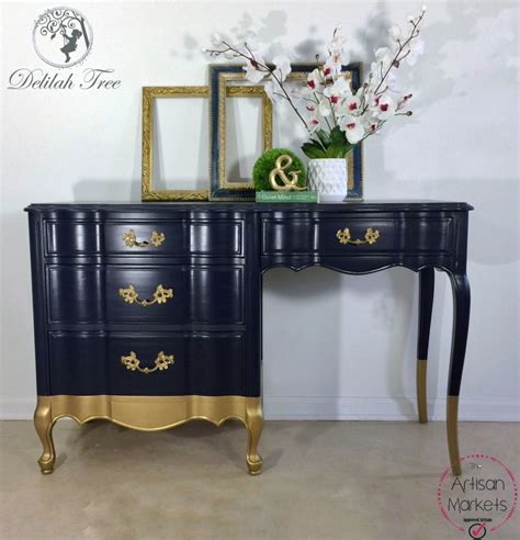 Coastal Blue And Burnished Pearl Effects Desk General Finishes Design