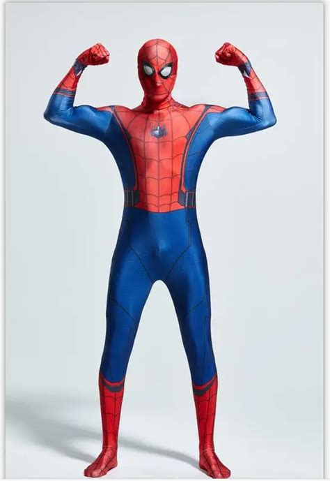 3d spider man homecoming cosplay costume man spandex lycra spiderman zentai suit with mask