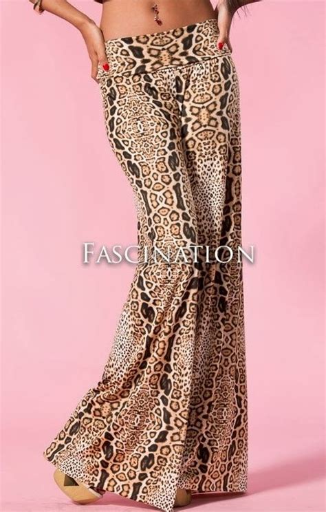 Plus Size Foldover Leopard Cheetah Print Animal Wide Palazzo Pants Usa