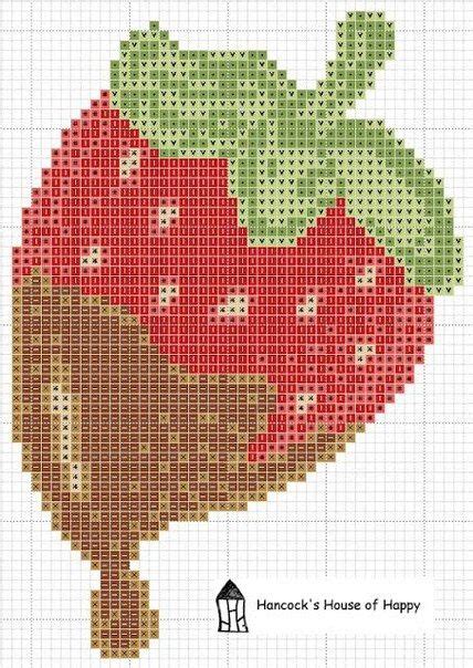 Como Hacer Bordados De Fresas En Punto De Cruz Cross Stitch Fruit