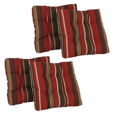 This cushion design brings subtle flair to your outdoor decor all summer long. Shop Blazing Needles Set of 4 All-weather UV-resistant ...