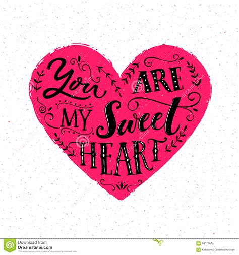 You Are My Sweetheart Valentine S Day Card Design Modern Typography