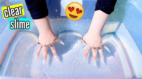 Diy Super Clear Slime How To Make The Clearest Thick Slime Ever Youtube