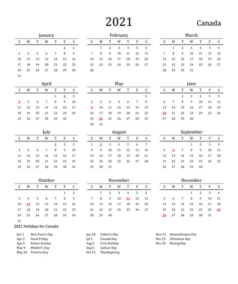 Maybe you would like to learn more about one of these? Free Printable Canada 2021 Calendar With Holidays [PDF ...