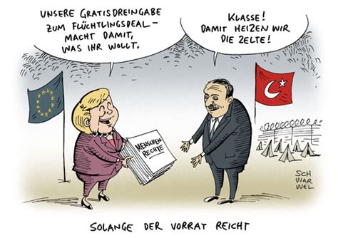 Mit einer karikatur von recep tayyip erdogan hat das französische satiremagazin „charlie hebdo für aufsehen gesorgt. Rücknahme von Flüchtlingen von Schwarwel | Politik Cartoon ...