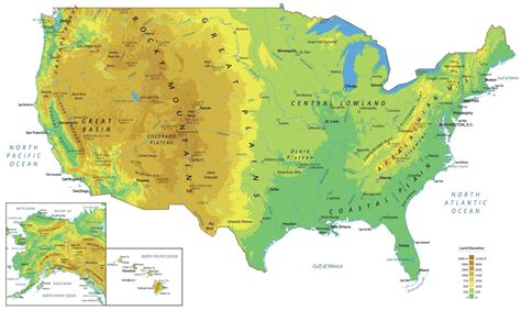 Map Of Usa Physical Features Lynda Ronalda