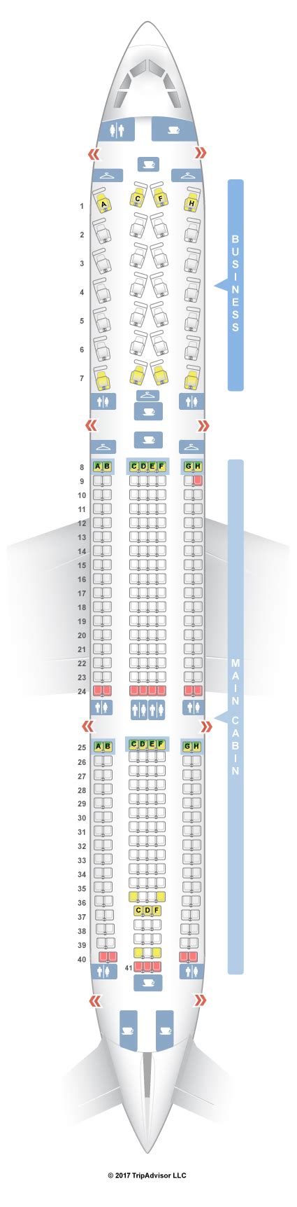 American Airlines Airbus A330 Seat Map