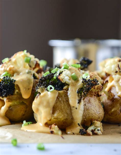 Simply roast seasoned sweet potato wedges or winter squash halves for 30 to 50 minutes or until soft and. Roasted Cauliflower Broccoli Stuffed Potatoes with Cheesy ...