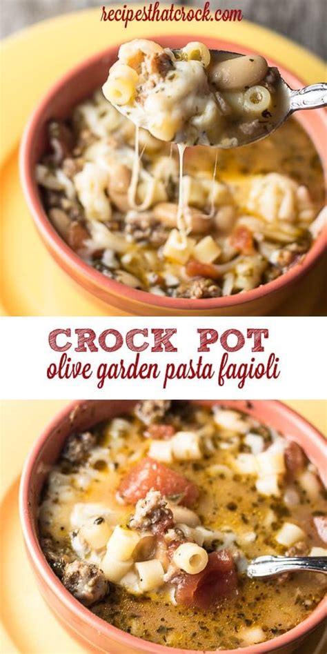 This simple copycat pasta fagioli soup is hearty, filling, and packed with beans, pasta, and veggies. Olive Garden Pasta Fagioli {Crock Pot Copycat}