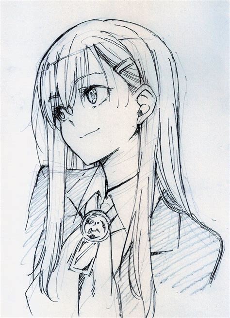 Anime Girl Drawing Pencil Sketch Colorful Realistic Art Images