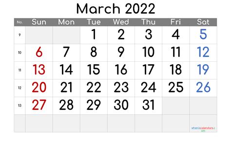 March 2022 Printable Calendar Free Printable Calendar Monthly