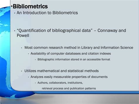 Ppt Webometrics And Bibliometrics Powerpoint Presentation Free