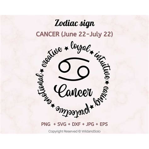 Cancer Zodiac Signs Svg Star Sign Svg Astrology Signs Svg Inspire
