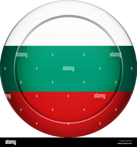 Flag Design Bulgarian Flag On The Round Button Isolated Template For