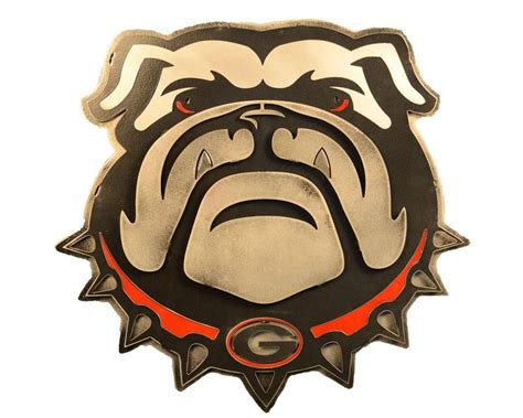 University Of Georgia Uga The Bulldog 3d Vintage Metal Artwork 21 X