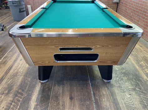 7′ Valley Light Oak Used Coin Operated Pool Table Used Coin Operated