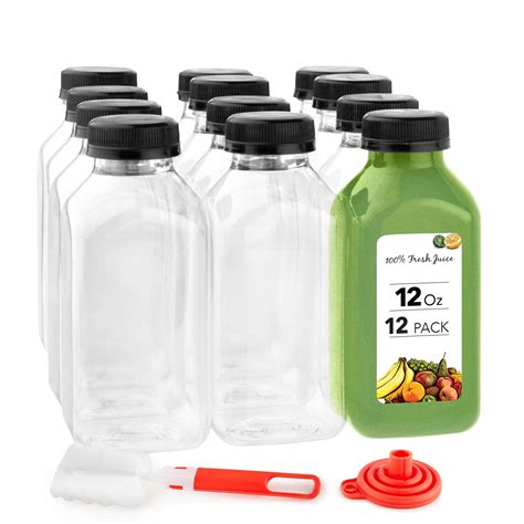 Buy 12 Oz Juice Bottles With Caps For Juicing 12 Pack Reusable