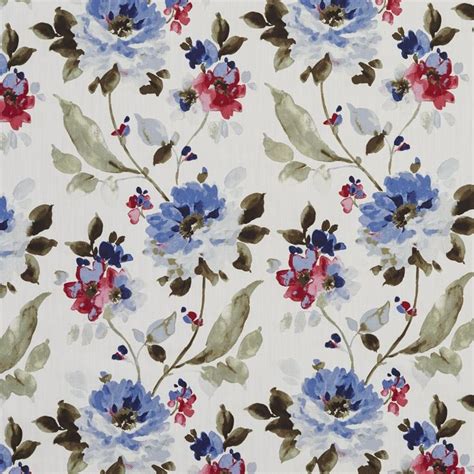 B0308d Cotton Print Upholstery Fabric By The Yard Floral Upholstery