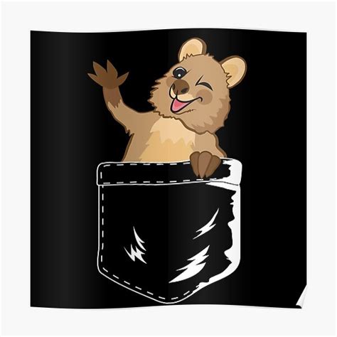 Quokka Sweet Marsupial Waving Pocket Poster For Sale By Mmx Design