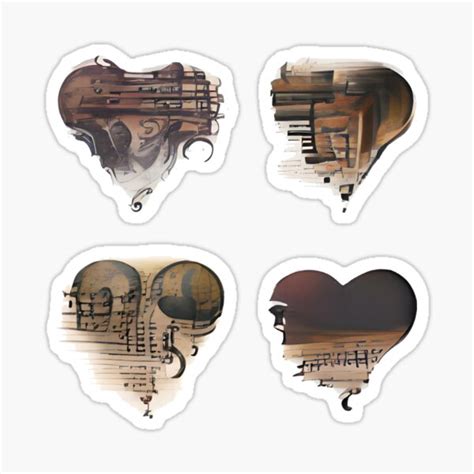 Heart Of The Violinist Sticker Pack Sticker For Sale By Astralowelle