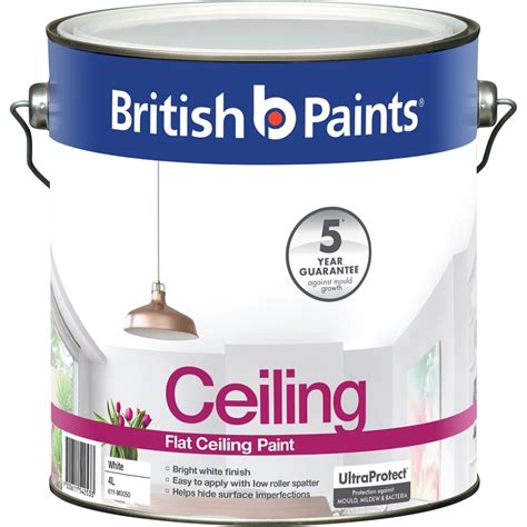 British Paints 4l Flat White Ceiling Paint Bunnings