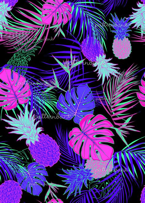 Neon Paradise By Mariia Seamless Repeat Royalty Free Stock Pattern
