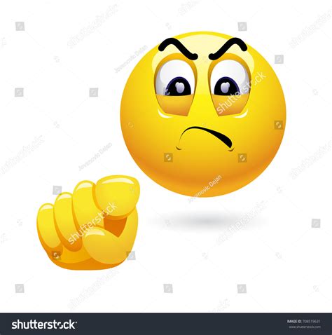 Smiley Gesturing His Hand Emoticon Points Stock Vector Royalty Free