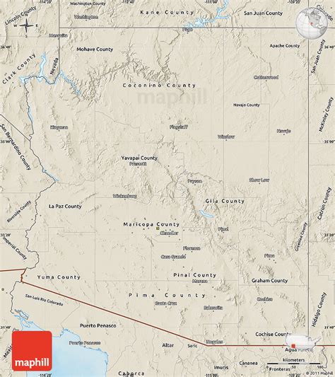 Arizona Shaded Relief Map Usa By Lucioloftus Issuu