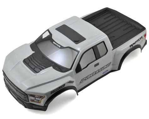 1/10 scale clear lexan body with molded in rear spoiler includes precut window masks. Pro-Line 2017 F-150 Raptor Pre-Painted & Pre-Cut Scale ...