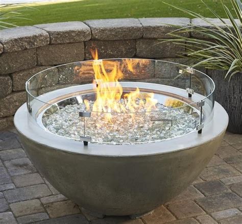 Fire glass is able to replace unsightly items in a fire pit or fireplace. Gas Fire Pit Round Wind Guards in 2020 | Glass fire pit ...