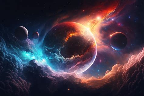 Premium Photo Universe Scene With Planets Stars And Galaxies In Outer