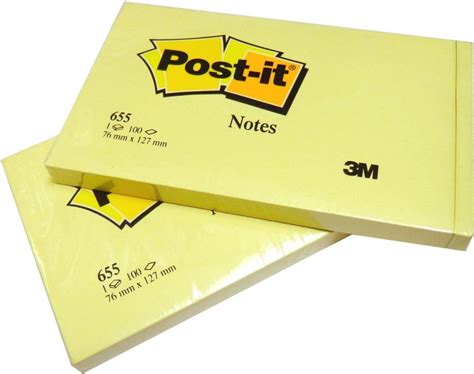 Post It 655 Notes Original 100shts 76mm X 127mm Yellow Post It