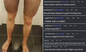 Photo Of A Man Wearing Cycling Shorts Made Of Body Hair After Shaving