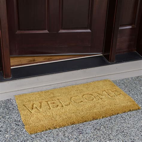 Plain Non Slip Door Mat Tough Natural Coir Pvc Back Welcome Doormat 40