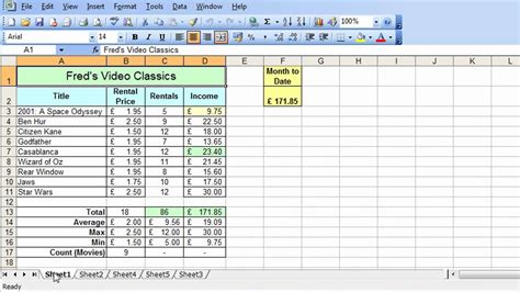 Excel Worksheets Reference